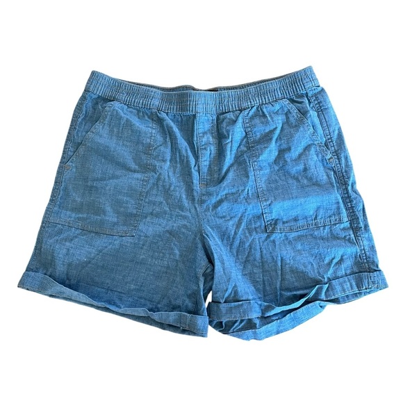 Jordache Casual Blue chambray soft lightweight cotton Shorts women’s large - Picture 1 of 9